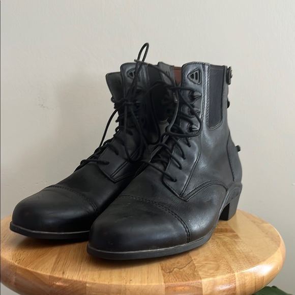 Bottes à lacets en cuir noir pour hommes - GH123